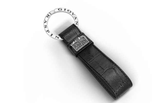 portachiavi pelle croco nera Giovanni Raspini L0021