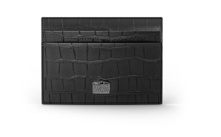 Portacarte pelle Croco nera Giovanni Raspini L0022
