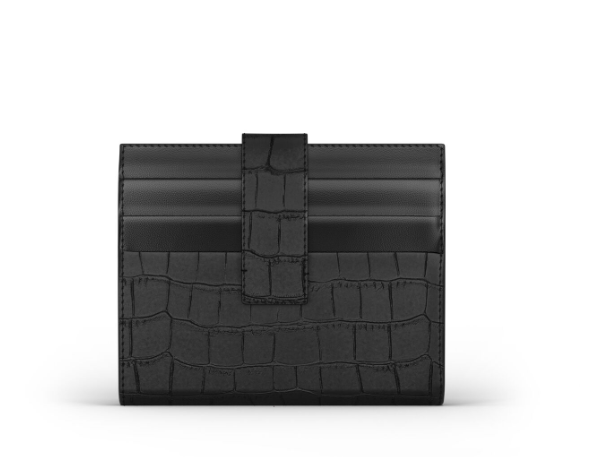 Portafoglio portacarte pelle croco nera Giovanni Raspini L0025
