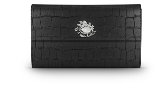 Portafoglio continental jungle pelle croco nera Giovanni Raspini L0026