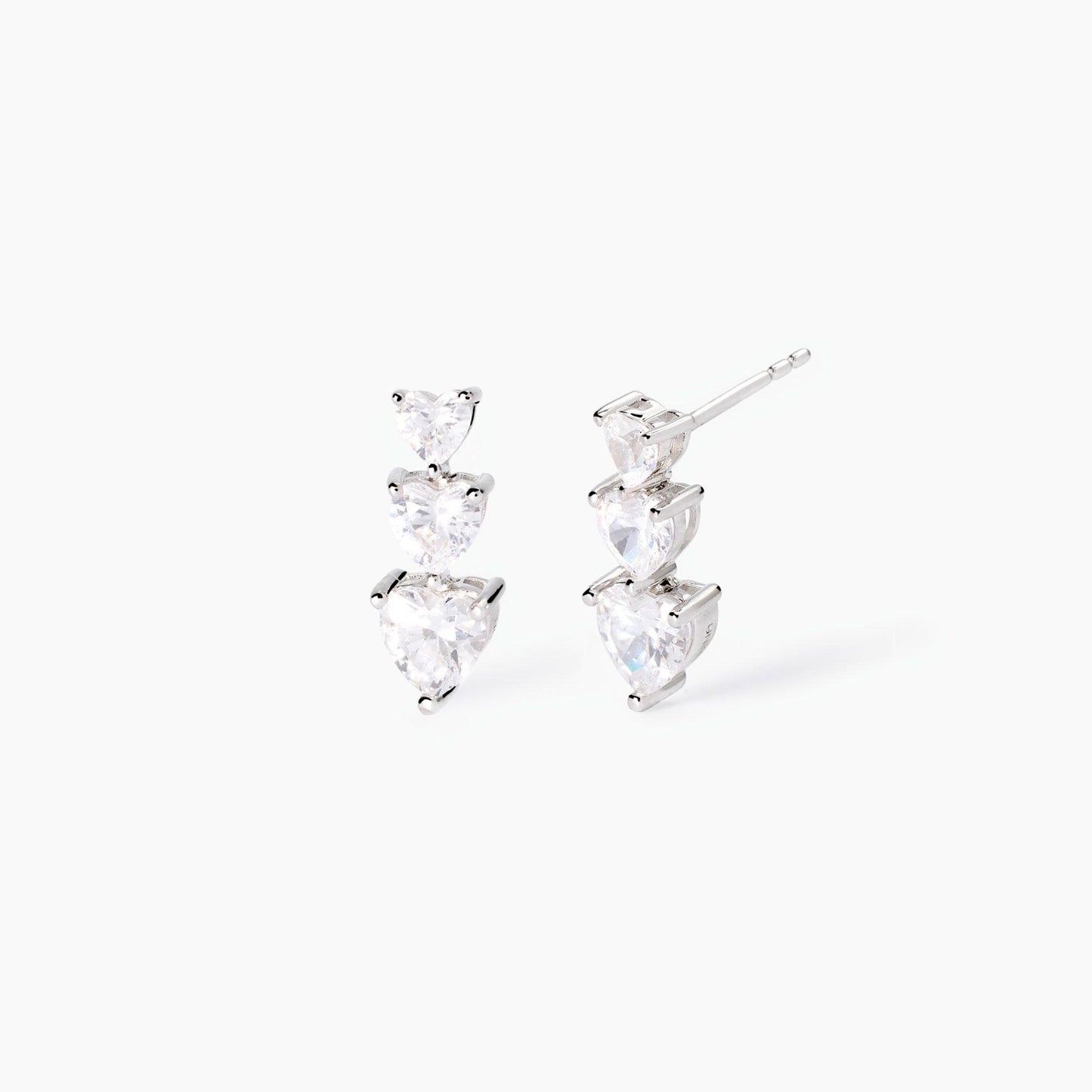 Orecchini in argento con zirconi cuore Lovely MABINA 563821