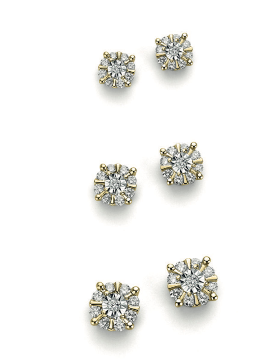 Orecchini in oro giallo 9kt con brillanti OPF12411 OroGioia