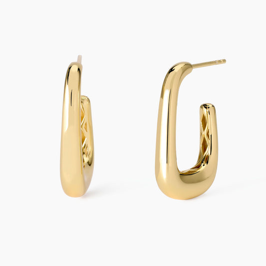 Orecchini placcati oro rettangolari Fluido Mabina 563834