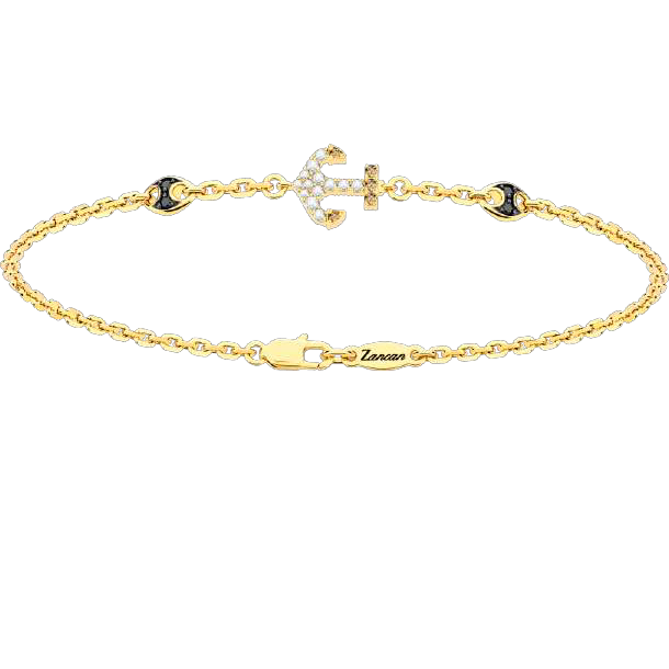 Bracelet ancre Zancan Carati en or 18 carats et diamants 
