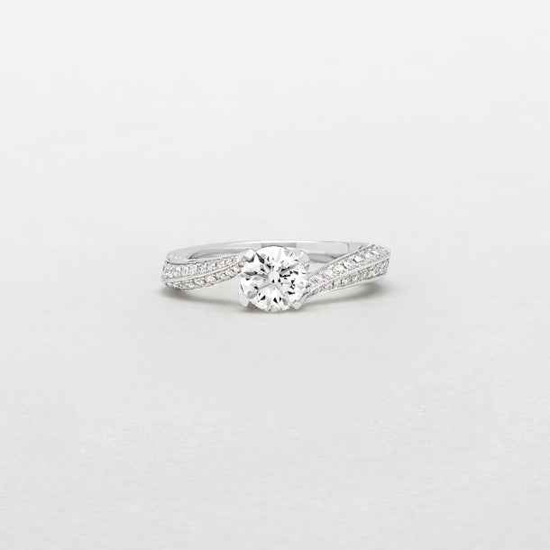 Anello Solitario in oro bianco e diamanti AB16961h
