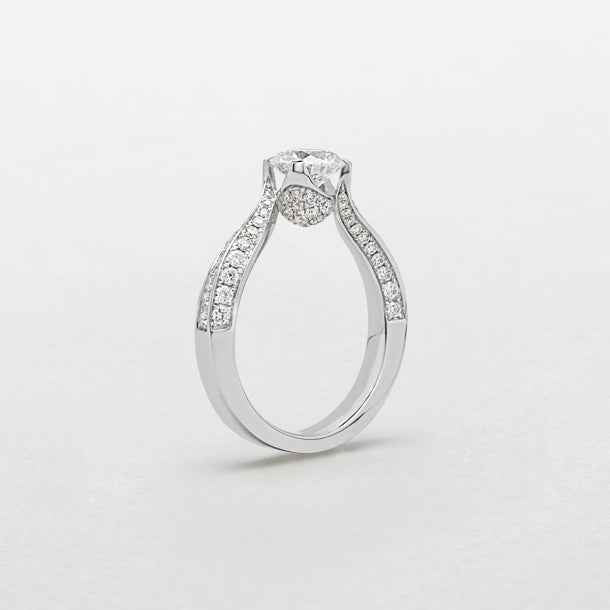 Anello Solitario in oro bianco e diamanti AB16961h