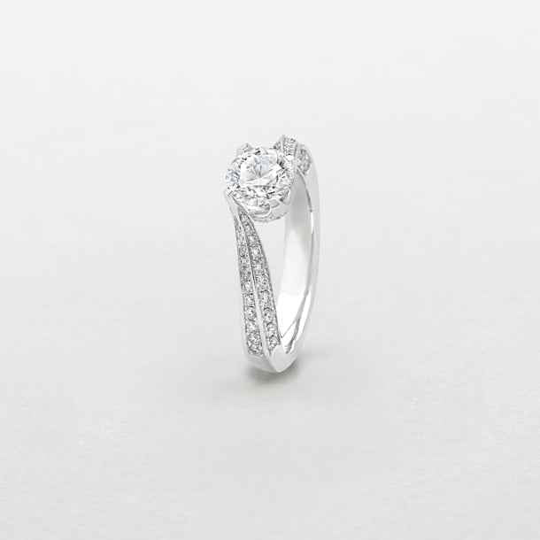 Anello Solitario in oro bianco e diamanti AB16961h
