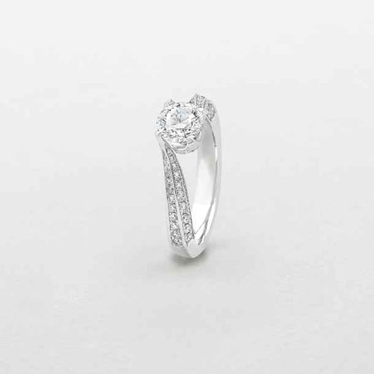 Anello Solitario in oro bianco e diamanti AB16961h