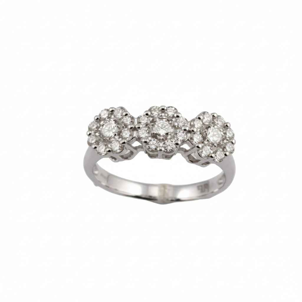 Anello trilogy in Oro bianco e diamanti Giorgio Visconti abx15497