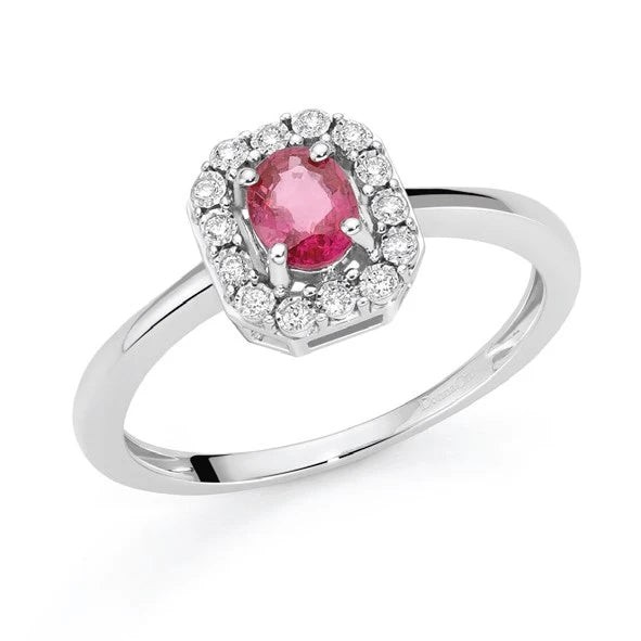 Anello Brillanti e  Rubino LAR11359.007 DonnaOro
