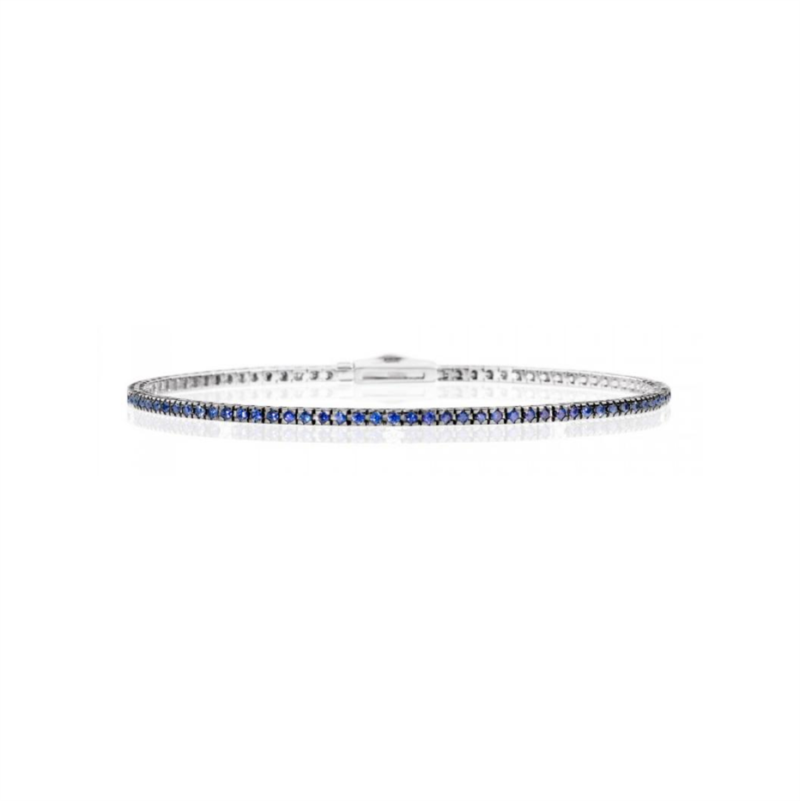Bracciale Tennis face cube Recarlo con zaffiri  T39SE884/NzB-19