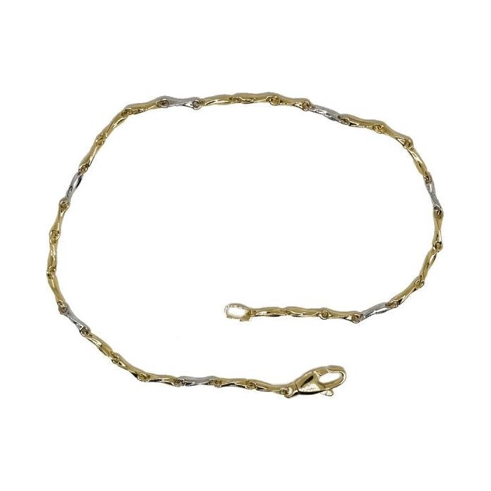 Bracciale Uomo a catena vuota modello tubolare rigato oro  Giallo Br900g