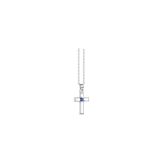 Collana Zancan Uomo Croce in Argento con Spinello Blu ESC211-BL