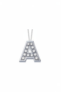 Hai aggiunto Collana DonnaOro con iniziale A  in oro bianco e diamanti al tuo carrello.
