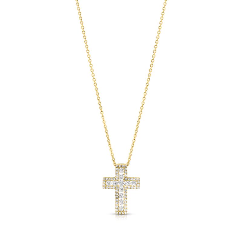 Girocollo con croce in oro giallo con diamanti Giorgio Visconti GGX37958