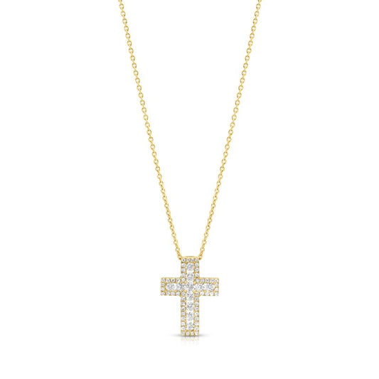 Girocollo con croce in oro giallo con diamanti Giorgio Visconti GGX37958