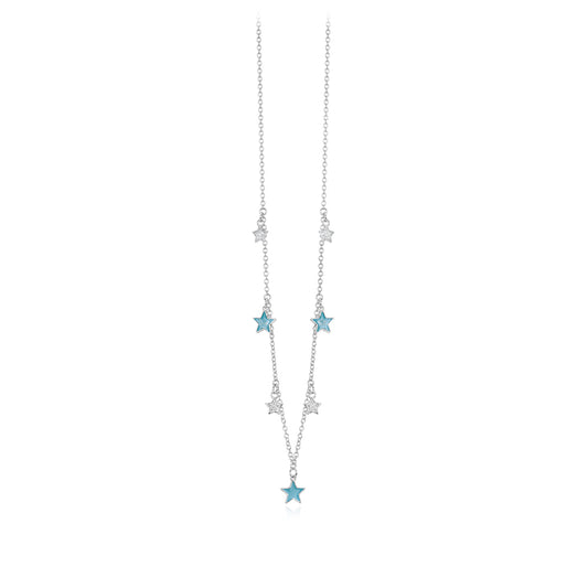 Girocollo Mabina in argento con stelle e zirconi 553328