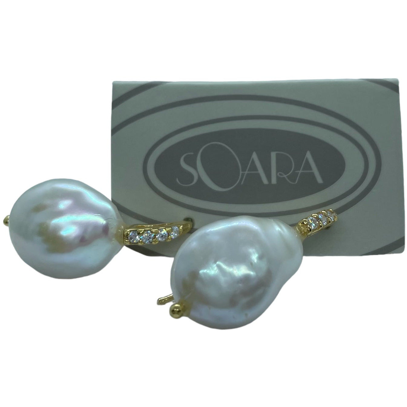 orecchini pendenti da donna in argento con perla scaramazza Idea Coral - Soara