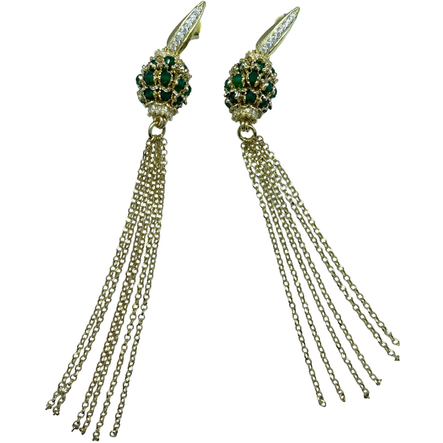 orecchini pendenti da donna in argento con agata verde Idea Coral - Soara