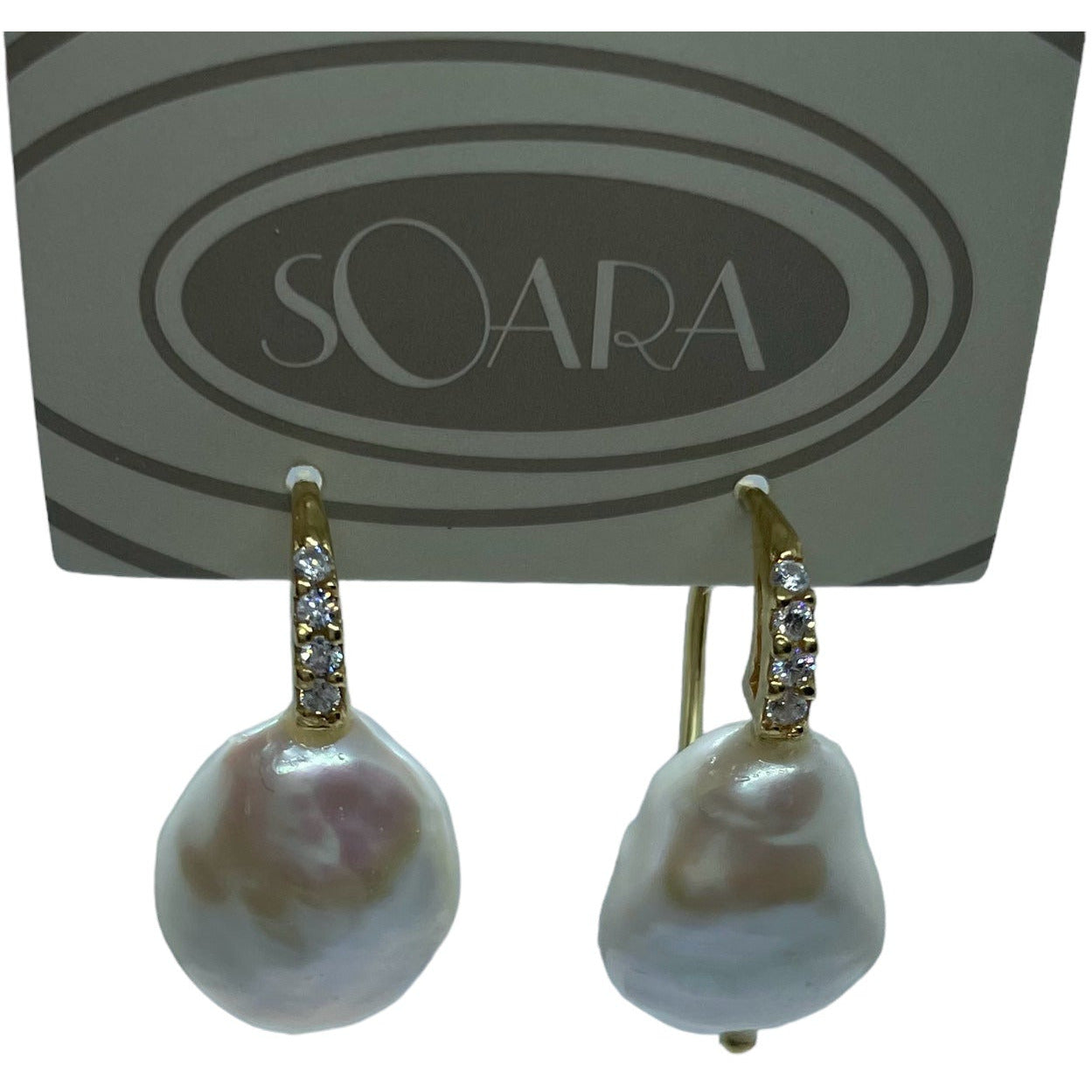 orecchini pendenti da donna in argento con perla scaramazza Idea Coral - Soara