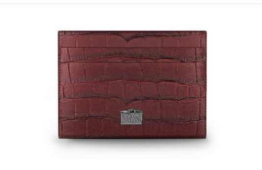 Portacarte pelle Croco  borgogna  Giovanni Raspini L0029