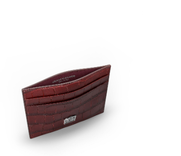 Portacarte pelle Croco  borgogna  Giovanni Raspini L0029