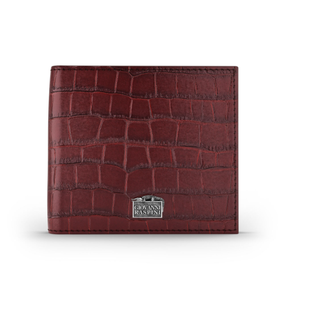 Portafoglio pelle croco borgogna  Giovanni Raspini L0031