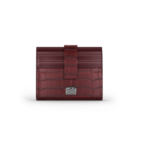Portafoglio portacarte  pelle croco borgogna  Giovanni Raspini L0032