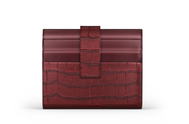 Portafoglio portacarte  pelle croco borgogna  Giovanni Raspini L0032