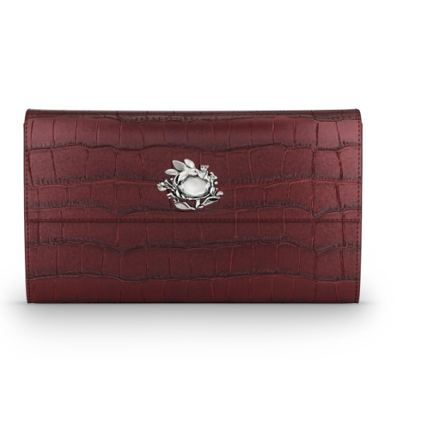Portafoglio continental jungle pelle croco borgogna  Giovanni Raspini L0033