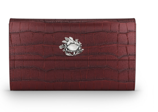 Portafoglio continental jungle pelle croco borgogna  Giovanni Raspini L0033