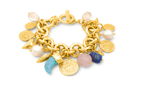 Hai aggiunto Bracciale Pueblo mix  in bronzo dorato N0007 Giovanni Raspini al tuo carrello.