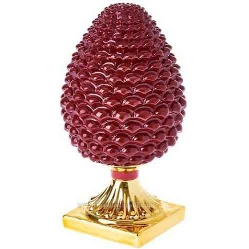 Pigna In Resina Rossa E Argento Placcato Oro Altezza 15 Cm Sequenze PG0125/1