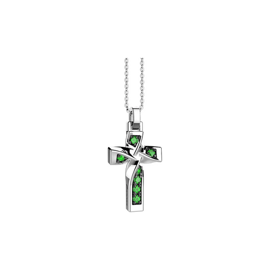 Collana Uomo in argento con croce  EXC610-ve