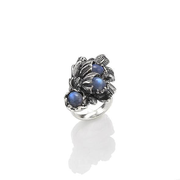 Dark Slate Gray ANELLO MOON FLOWER GRANDE 10678 GIOVANNI RASPINI