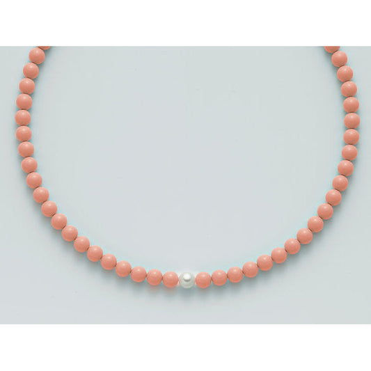 Light Gray Collana Donna Miluna collezione Terra e mare pcl4821 corallo rosa