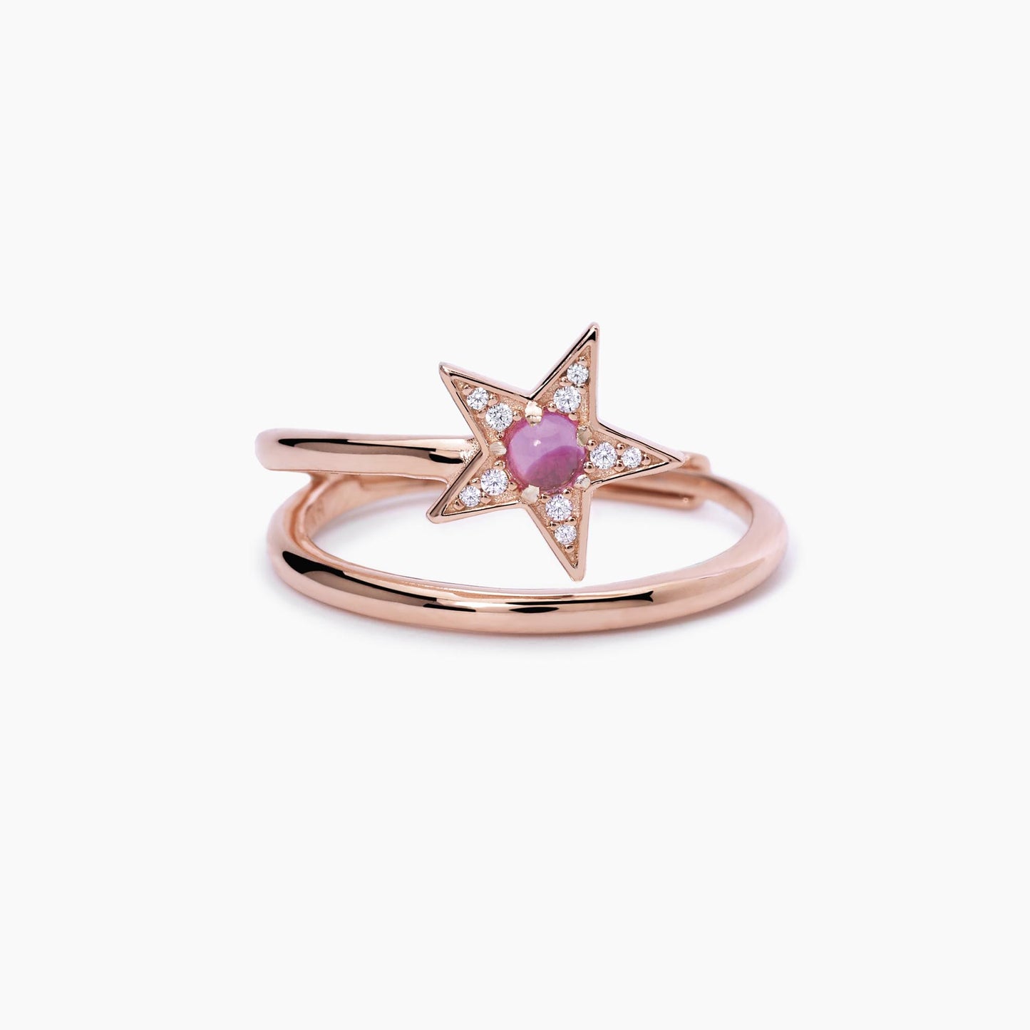 Anello stella rosato con tormalina sintetica STARLET MABINA 523279