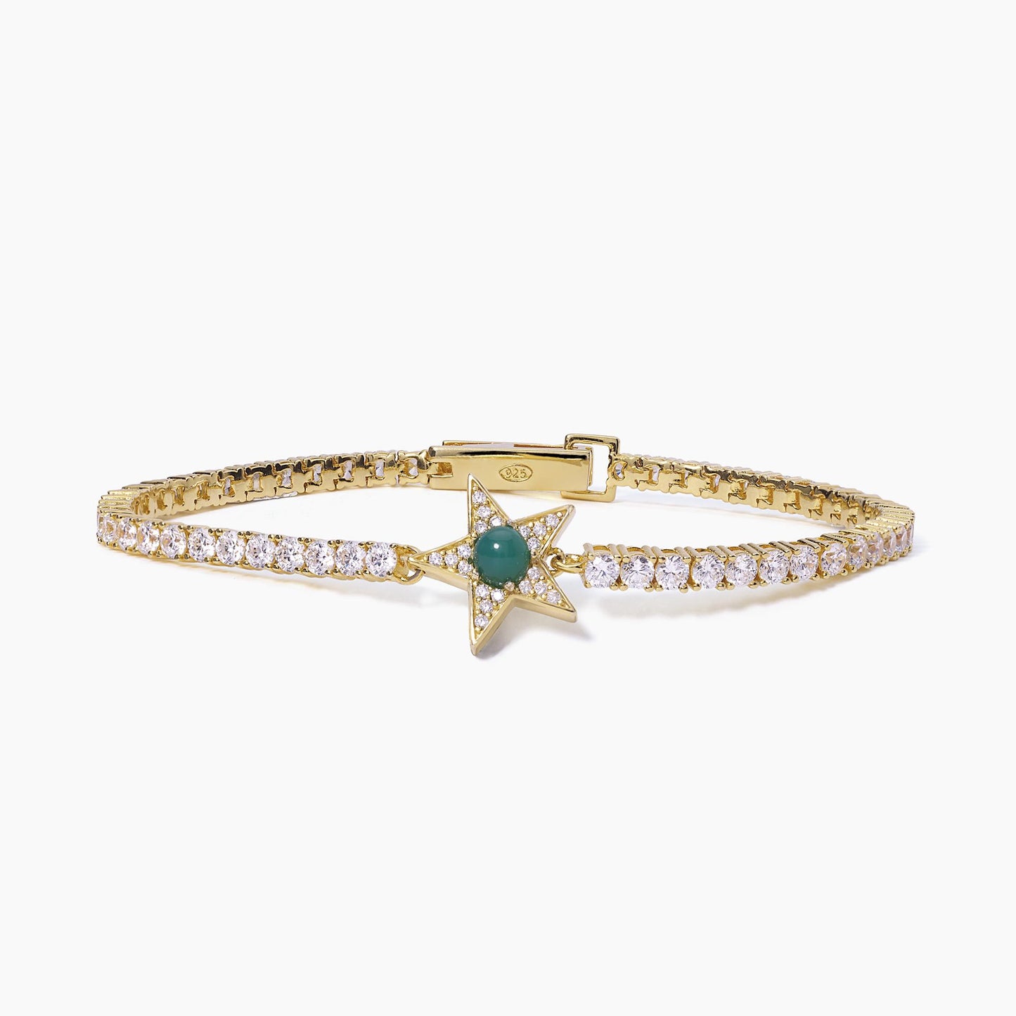 Bracciale tennis con stella agata verde STARLET MABINA 533651-S