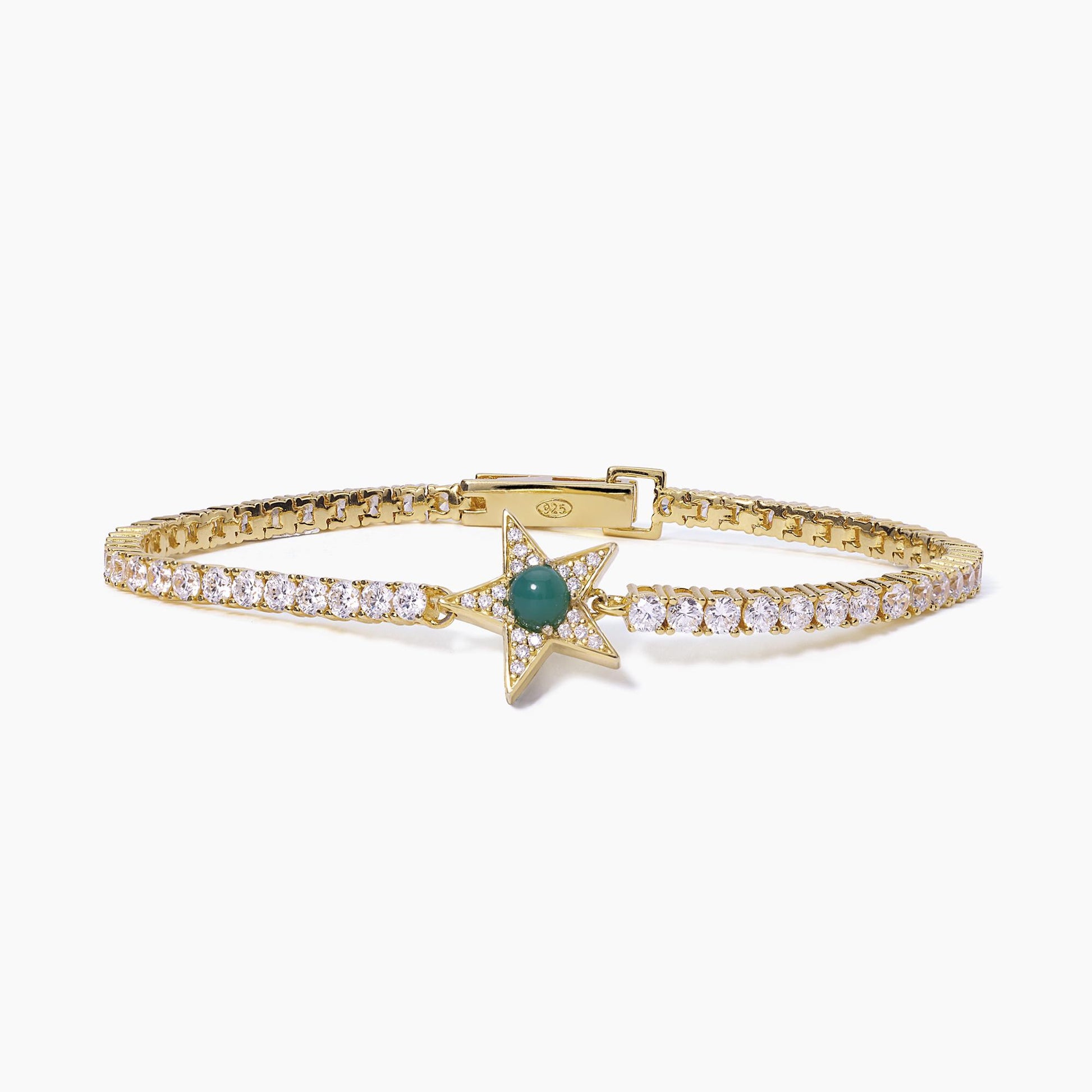 Bracciale tennis con stella agata verde STARLET MABINA 533651-S