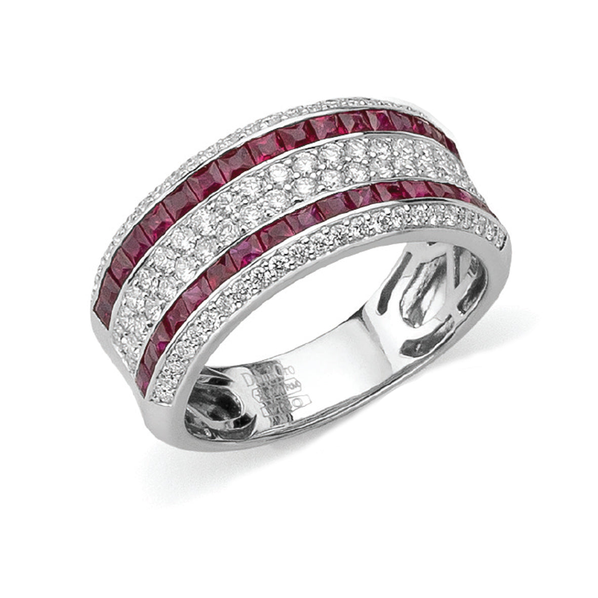 Gray Anello a fascia con rubini e diamanti DCAR7770.070 DonnaOro