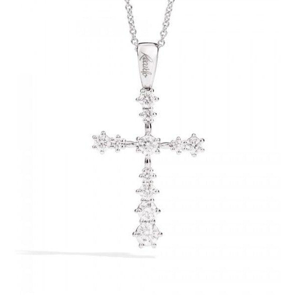 Girocollo croce Recarlo Sofia in oro bianco diamanti R32CR412