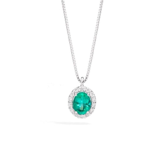 Light Sea Green Collana DonnaOro in oro , brillanti e smeraldo DHPE7877.006