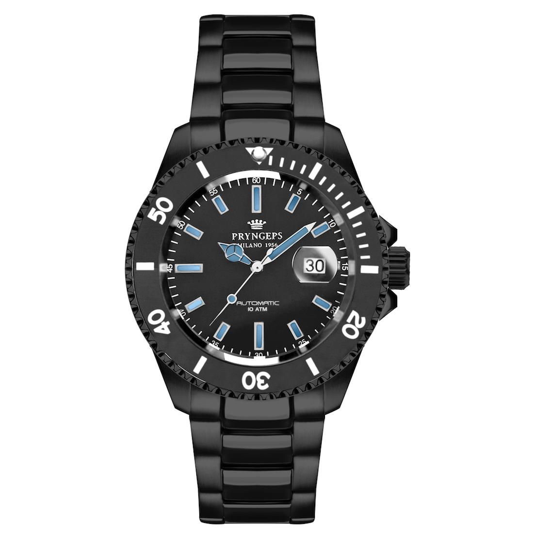 Dark Slate Gray OROLOGIO PRYNGEPS A1046/N AUT. SUB PROFESSIONAL MEDITERRANEO BLACK EDITION
