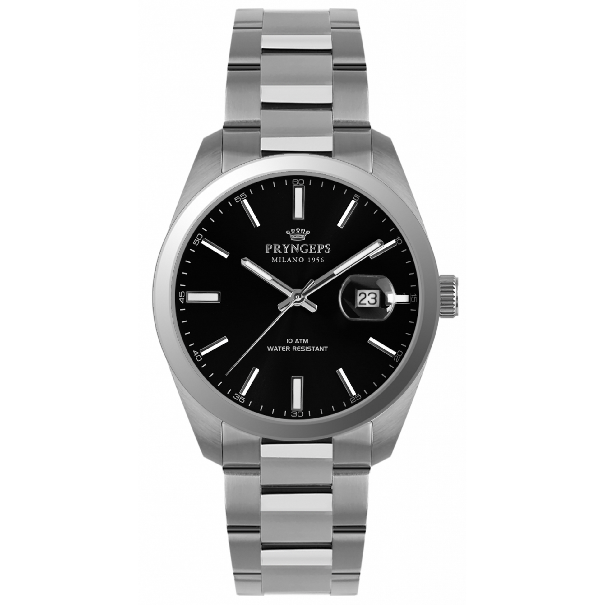 OROLOGIO PRYNGEPS A1071N QUARTZ ACCIAIO BRACCIALE SOLIDO UOMO Punto Gioielli