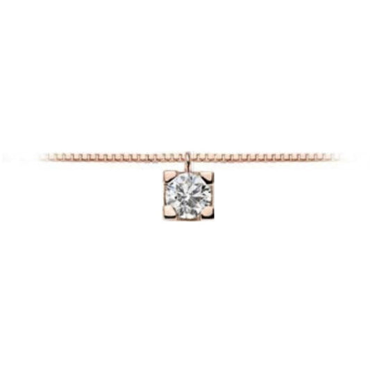 Collana  punto luce in Oro Rosa e Diamanti Lpl10308