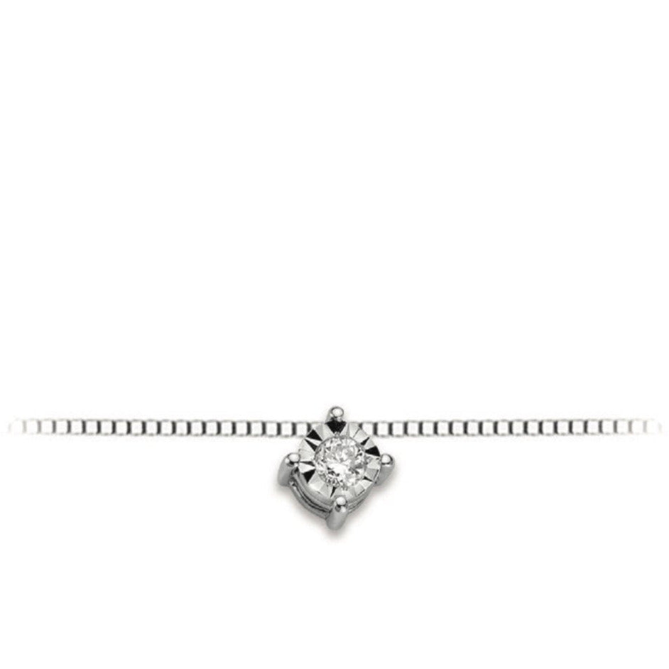 Light Gray Girocollo Punto Luce con  Brillanti – DHPL8503.006