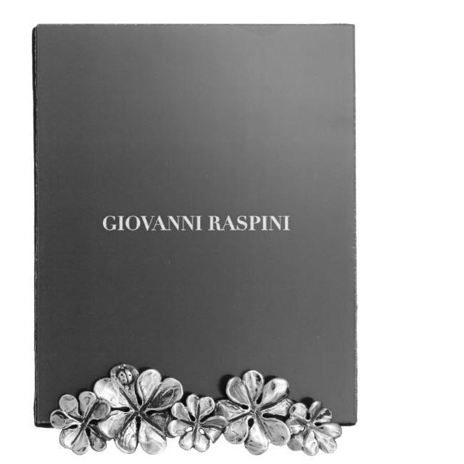 Cornice Giovanni Raspini bronzo bianco con quadrifogli B0224