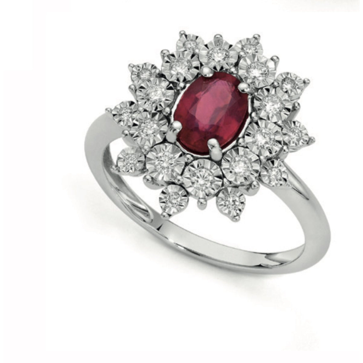 Light Gray Anello Brillanti e  Rubino DCAR9279.025  DonnaOro