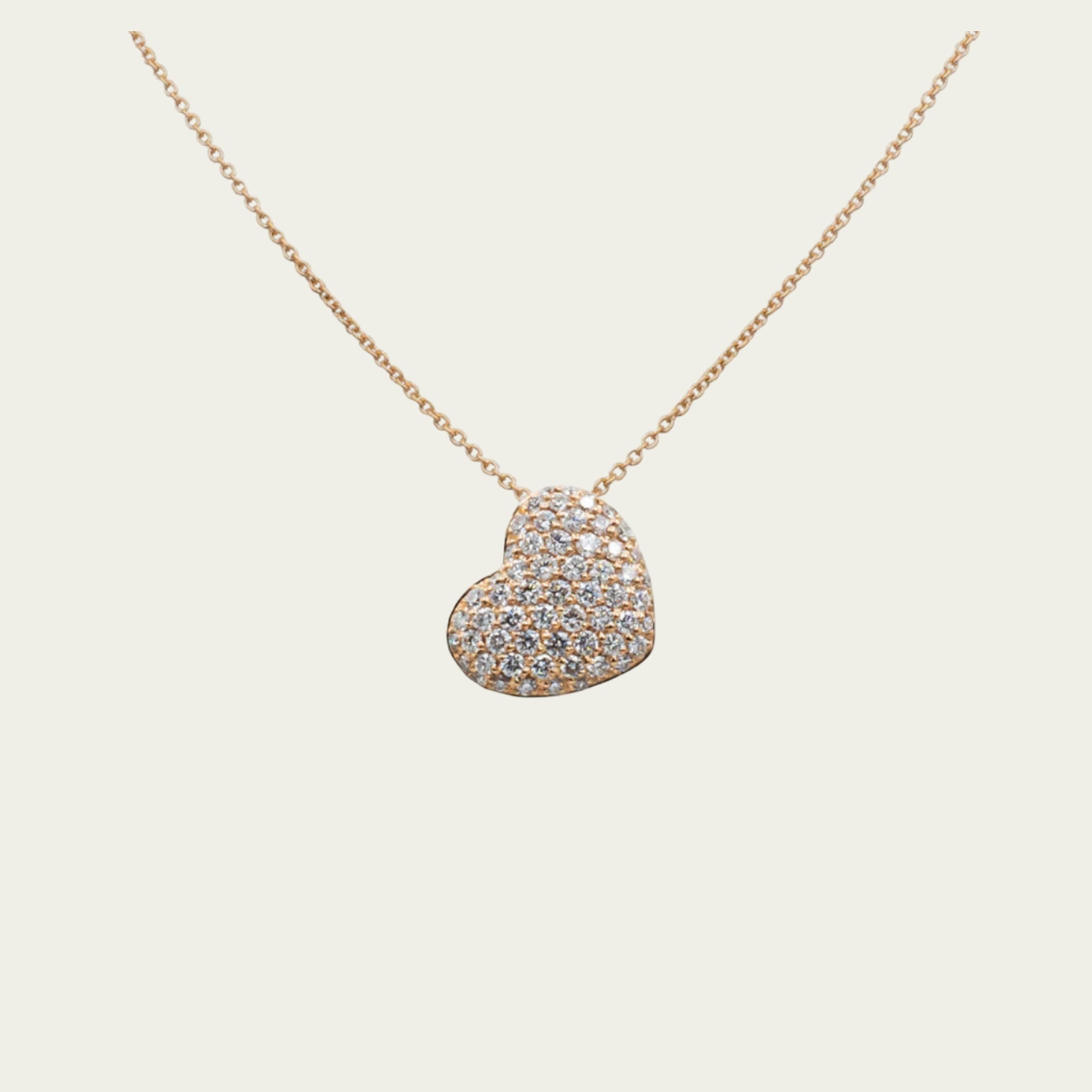 Girocollo con Pendente Cuore in Oro Rosa 18k e Zaffiri Multicolour For Girocollo con Pendente Cuore in Oro Rosa 18k e Zaffiri Multicolour For