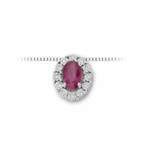 Collana Brillanti e  Rubino  LPR10094.006 DonnaOro